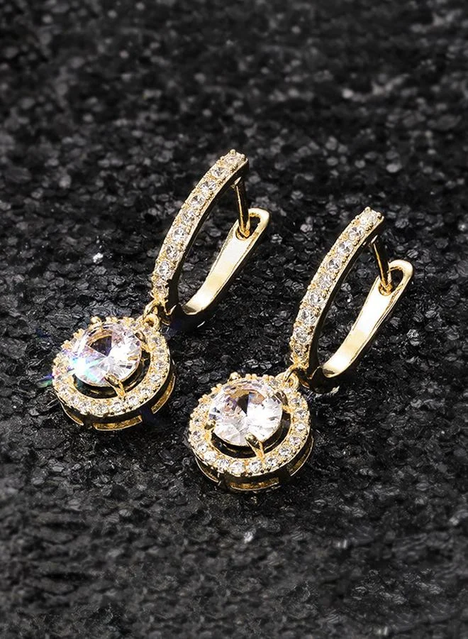 Zircon Embellished Dangle Earrings