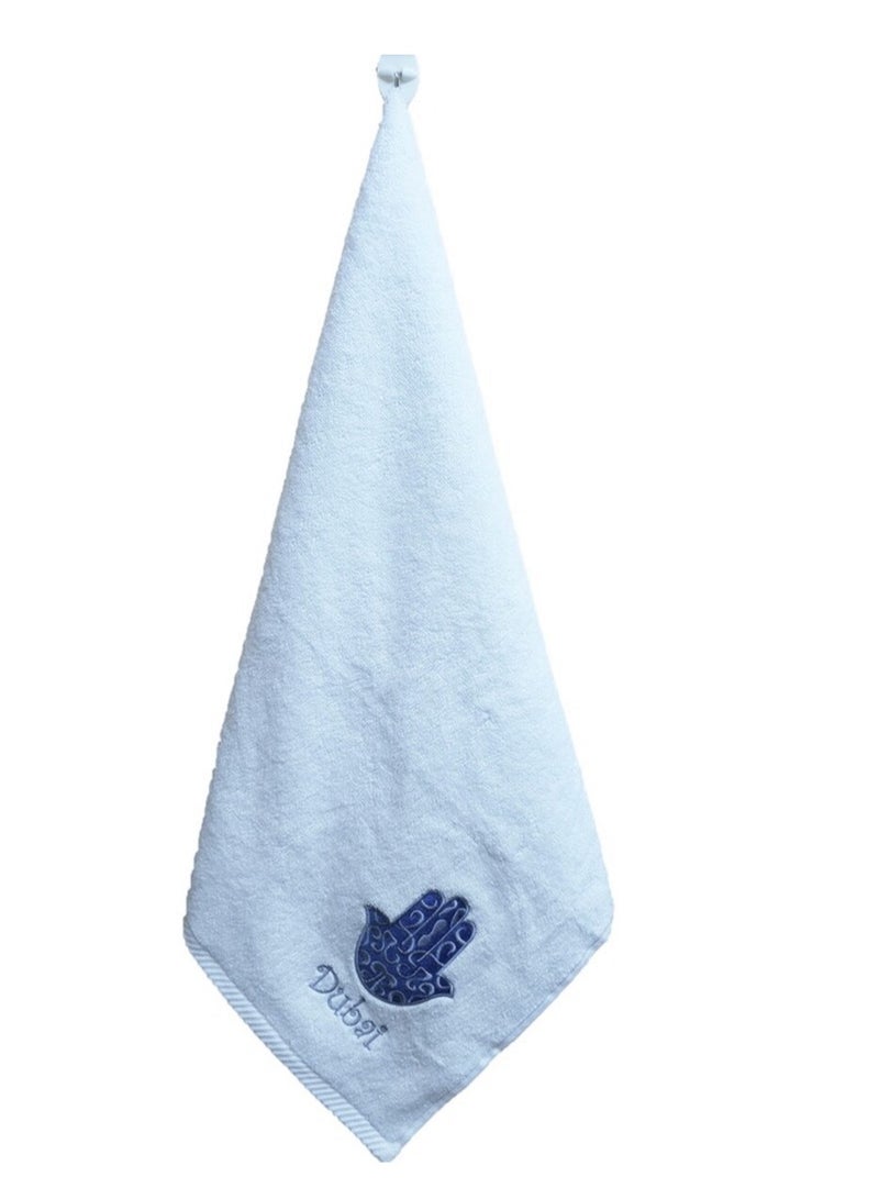 بروماس منشفة أطفال بيضاء ومنشفة يد عالية الجودة. يد فاطمة دبي للتصميم. 100٪ قطن. ملمس ناعم من أجل راحتك. الحجم 100 × 51 سم - Image 2