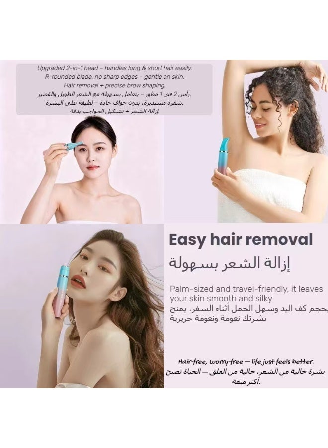 4-in-1 Electric Razor for Women, Painless Bikini Trimmer & Facial Hair Remover, Rechargeable Cordless Shaver for Legs Underarms Arms Face, Waterproof Wet & Dry Lady Shaver - Image 4