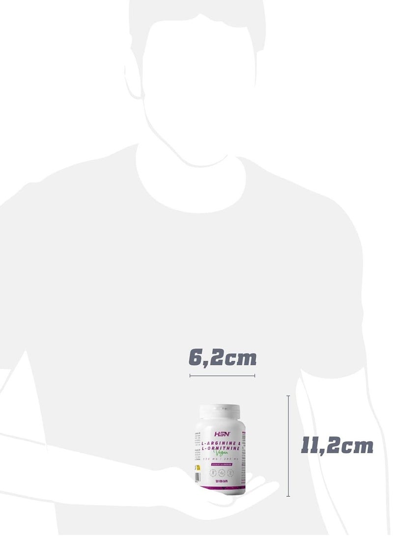 HSN L-Arginine + L-Ornithine 500mg/200mg - 120 veg caps - Image 2