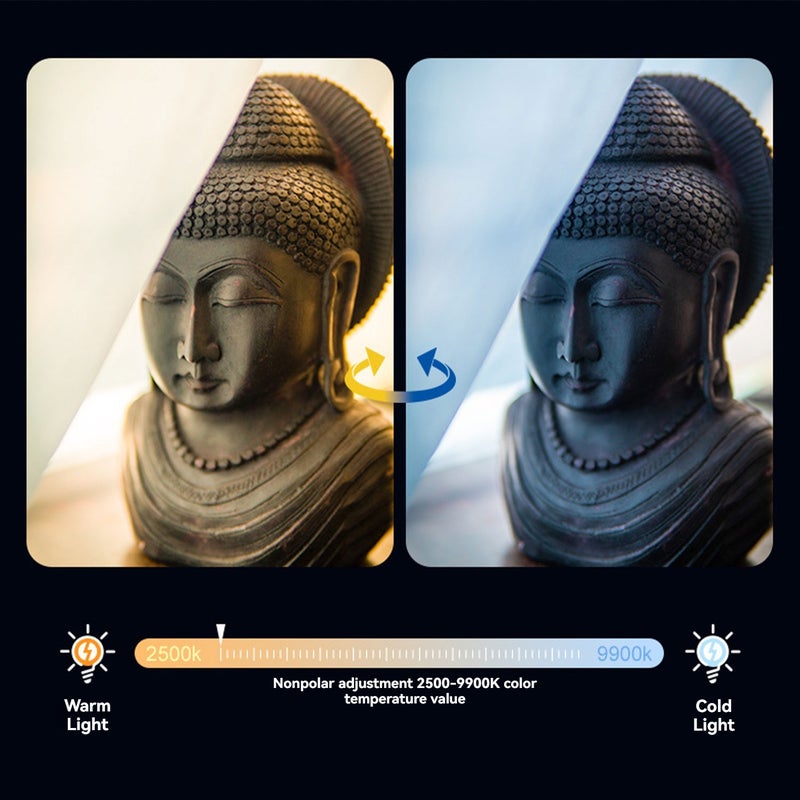 RGB Photography Fill Light Black 5200mAh Long Battery Life Portable LED Photography Light - Eye Protection Soft Light Full Colour Video Light for Professional Photography Content Creation Vlogging - Image 5
