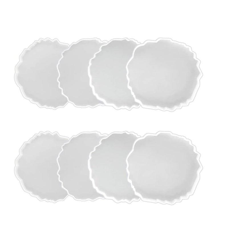 SNOOGG Pack of 4 inch / 8 Piece Agate Shape Mould Epoxy Resin Casting Moulds for Making and DY Coaster, Photo Display, Personalized Gifts, Craftwork, Home Decoration and More. - Image 1