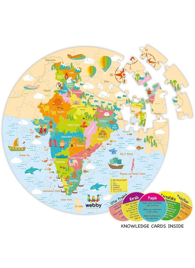 Webby - Combo Of Amazing Solar System | India Map | World Map Jigsaw Floor Puzzle | 60 Pcs With 4 Double Sided Flashcards With Each Puzzle (Set Of 3) - Image 1