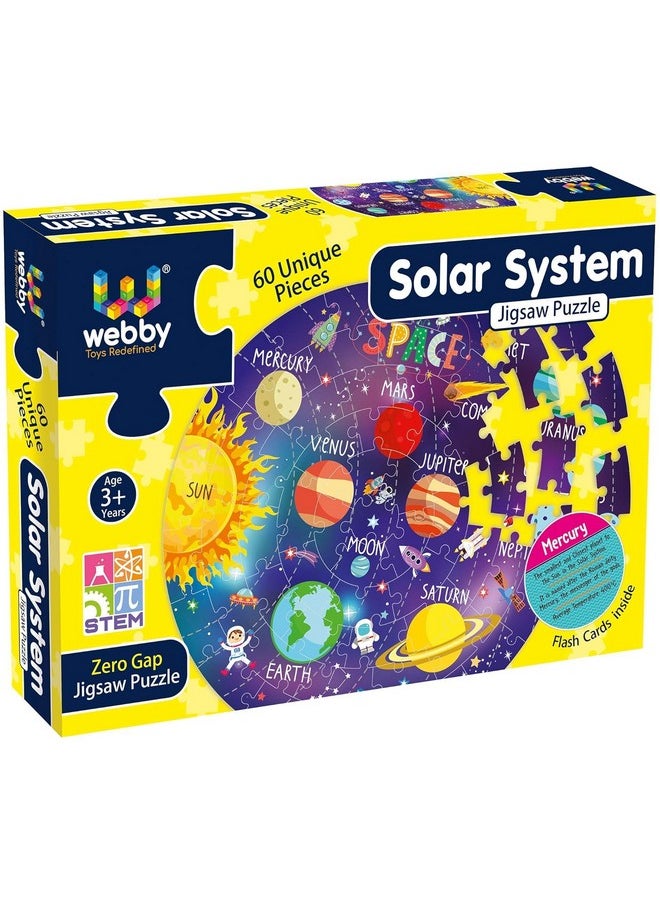 Webby - Combo Of Amazing Solar System | India Map | World Map Jigsaw Floor Puzzle | 60 Pcs With 4 Double Sided Flashcards With Each Puzzle (Set Of 3) - Image 1