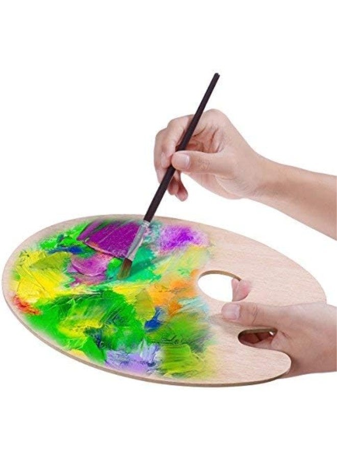 klarako Wooden Paint Palette Oil Paint Palette with Thumb Hole for Acrylic Watercolor - Image 1