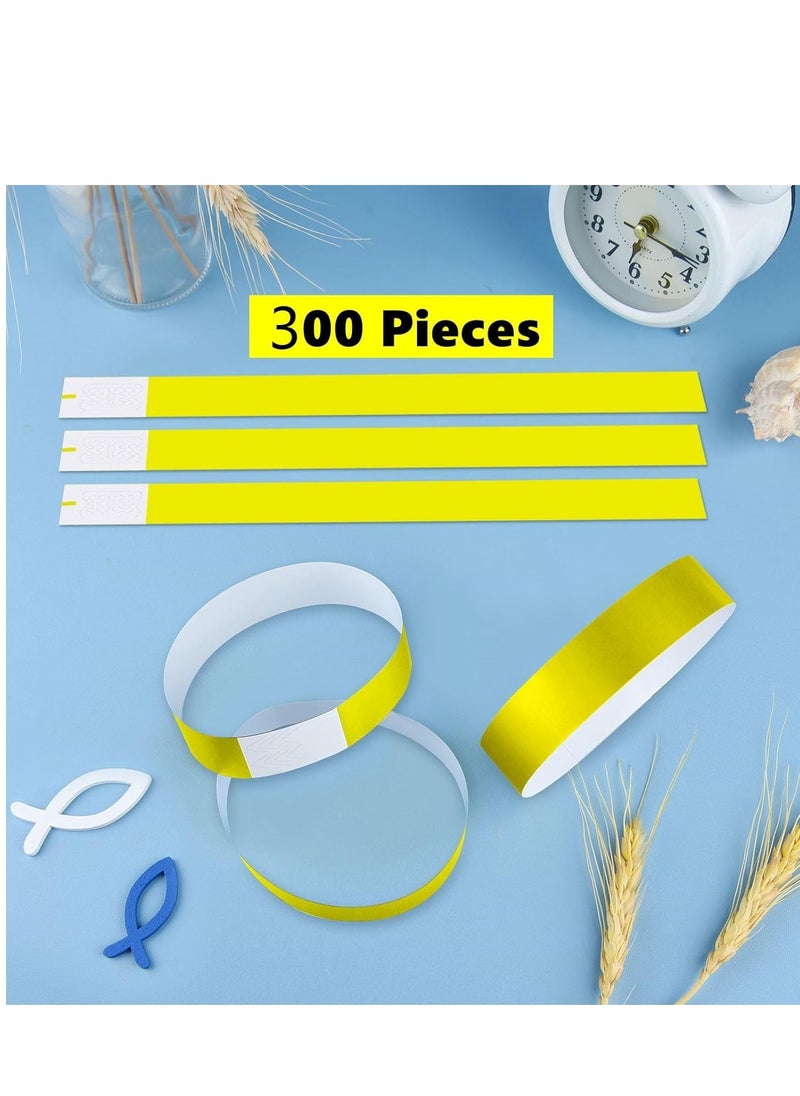 Generic - Event Wristbands 300Pcs Neon Paper for Events Purple Party Bulk Arm Bands Armbands Waterproof Bracelets for Clubs Lightweight Concert Festivals and Fairs Yellow - Image 1