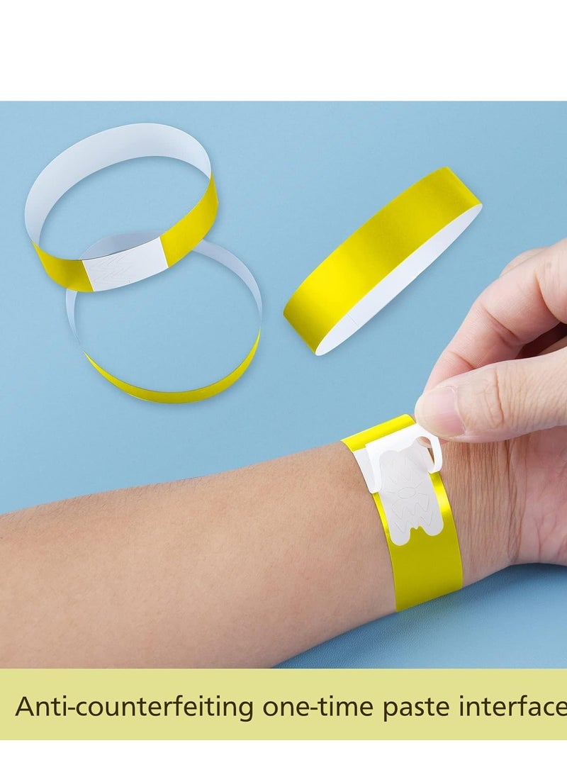 Generic - Event Wristbands 300Pcs Neon Paper for Events Purple Party Bulk Arm Bands Armbands Waterproof Bracelets for Clubs Lightweight Concert Festivals and Fairs Yellow - Image 1