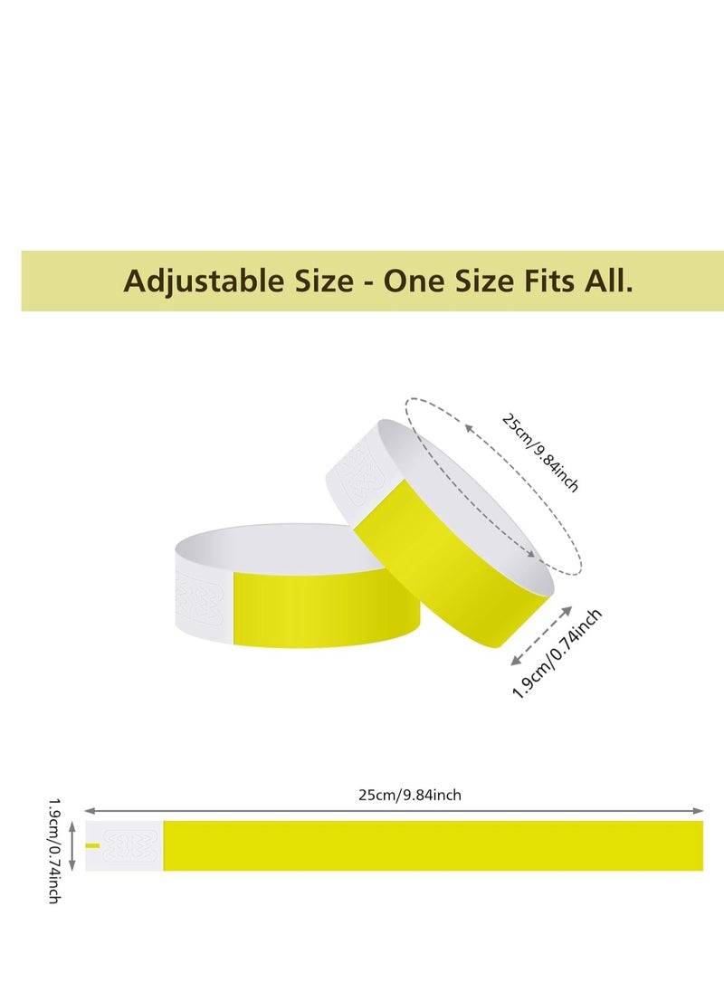 Generic - Event Wristbands 300Pcs Neon Paper for Events Purple Party Bulk Arm Bands Armbands Waterproof Bracelets for Clubs Lightweight Concert Festivals and Fairs Yellow - Image 1