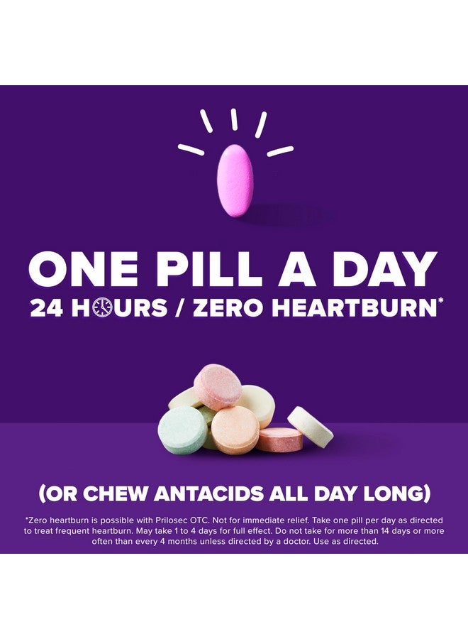 Prilosec Prilosec OTC, Omeprazole Delayed Release 20mg, Acid Reducer, Treats Frequent Heartburn for 24 Hour Relief, All Day, All Night*, Heartburn Medicine, 20mg, Wildberry Flavor, 42 Tablets  - Image 2