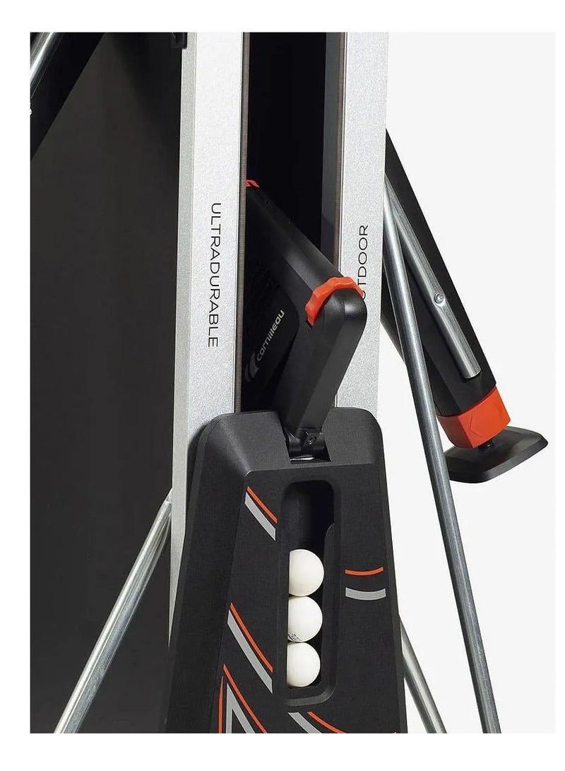 CORNILLEAU 500X Outdoor Table Tennis Table Black Color Superior Weatherproof Performance, Adjustable Net, Built-In Storage, Easy Mobility & Safety Features - Image 3