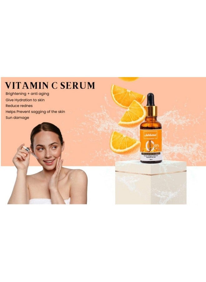 Jubilation 20% Vitamin C Face Serum for Glowing Skin Dark Spot & Pigmentation Acne Scar Revives Dull Skin & Protects Against Sun Damage Vitamin C Serum for Oily Skin Suitable for Men & Women 30 ml - Image 3