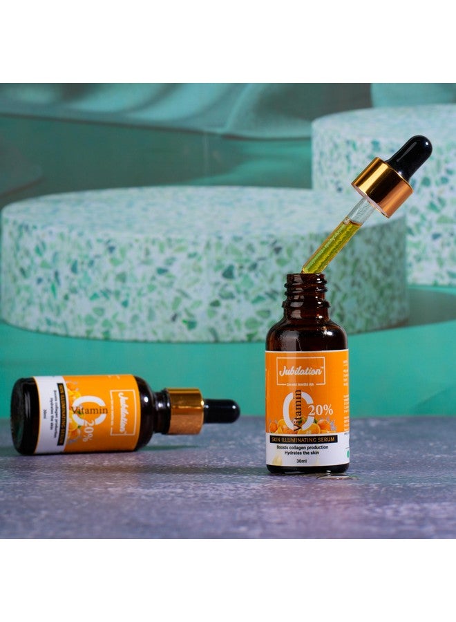 Jubilation 20% Vitamin C Face Serum for Glowing Skin Dark Spot & Pigmentation Acne Scar Revives Dull Skin & Protects Against Sun Damage Vitamin C Serum for Oily Skin Suitable for Men & Women 30 ml - Image 4