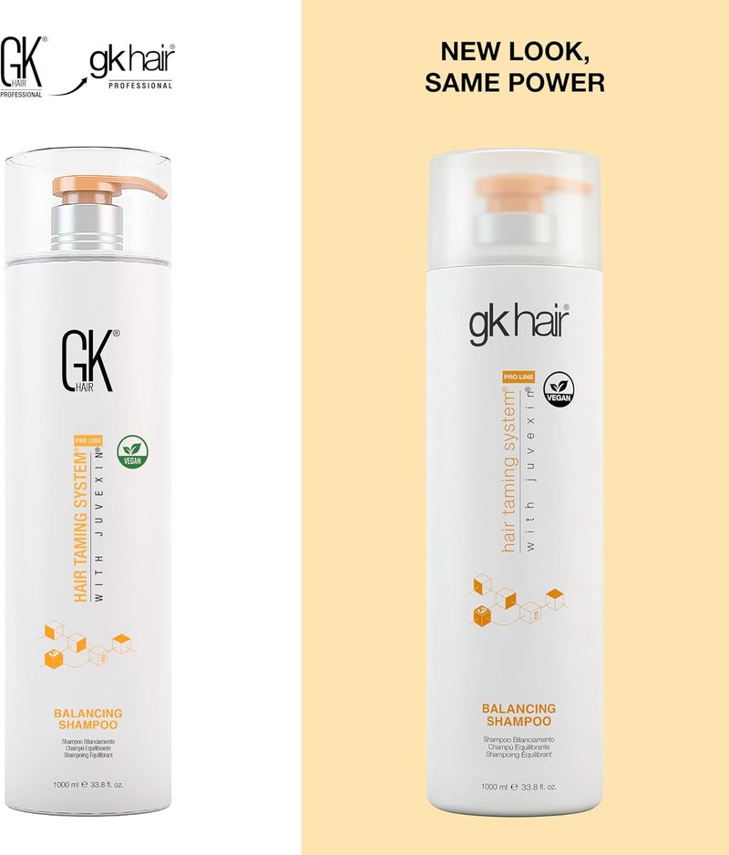 GK HAIR Global Keratin Balancing Shampoo (33.8 Fl Oz/1000ml) For Oily & Color Treated Hair Deep Cleansing, Restores pH Levels Ideal for Over-Processed and Environmentally Stressed Hair - Image 2