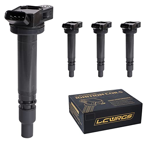 LCWRGS Set of 4 Ignition Coil Pack Fits for 2.5L 2.7L L4 2009 2010 2011 2012 2013 2014 2015 Toyota Highlander RAV4 Camry Avalon Sienna Scion tc ES300H 2.5 2.7 Replaces# UF507 C1596 - Image 1