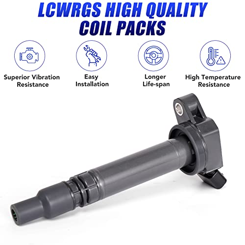 LCWRGS Set of 4 Ignition Coil Pack Fits for 2.5L 2.7L L4 2009 2010 2011 2012 2013 2014 2015 Toyota Highlander RAV4 Camry Avalon Sienna Scion tc ES300H 2.5 2.7 Replaces# UF507 C1596 - Image 2