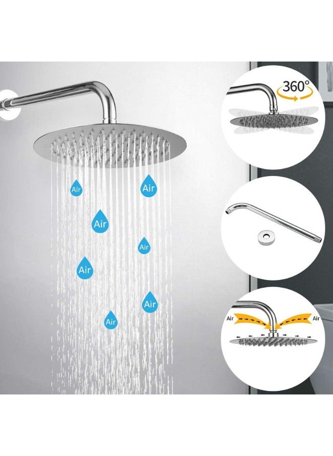 Chrome There Ways Concealed Rainfall Shower System Set With Water Outlet