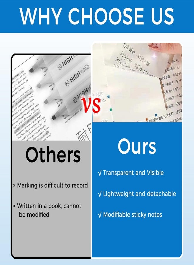 CCDANSIYUCR 200 Sheets Transparent Sticky Notes, Clear Sticky Notes Waterproof Self-Adhesive, See Through Sticky Note Pads for Books Annotation, Office, Bible Marking, No Residue Repositionable - Image 4