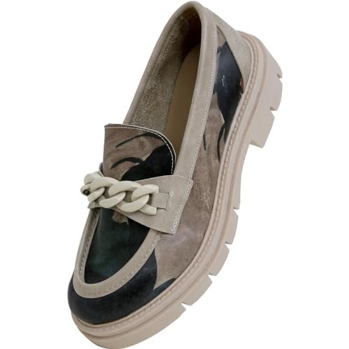 DOGO Penny Loafers for Women - Handmade and Vegan Leather Platform Loafers for Women, Petals Design, Size 8 - Image 3