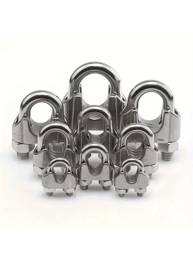 M10 3 8 Inch Heavy Duty Stainless Steel Wire Rope Cable Clamps 8pcs for Rigging Guardrail - Image 2