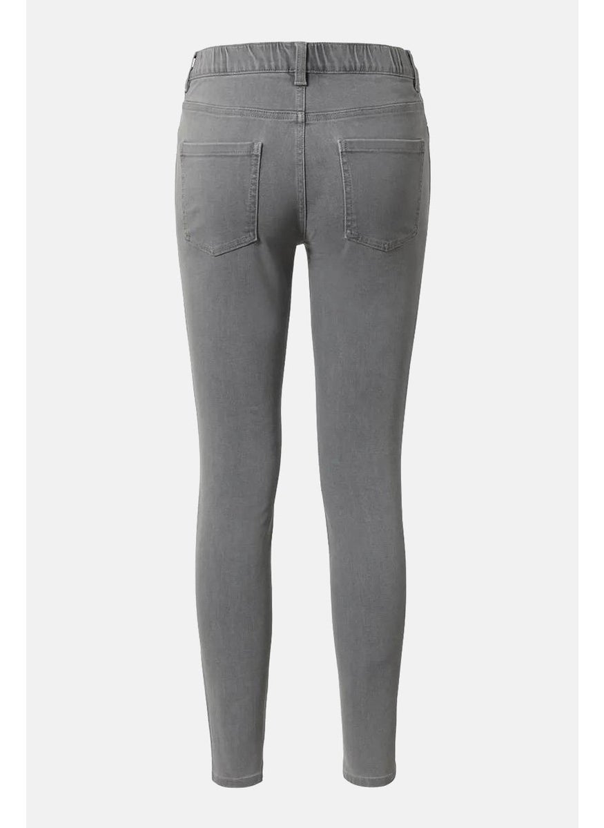 Tchibo Women Slim Fit Plain Stretchable Jeggings, Grey  - Image 2