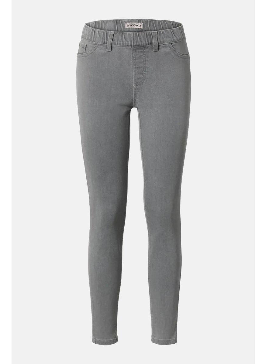 Tchibo Women Slim Fit Plain Stretchable Jeggings, Grey  - Image 3