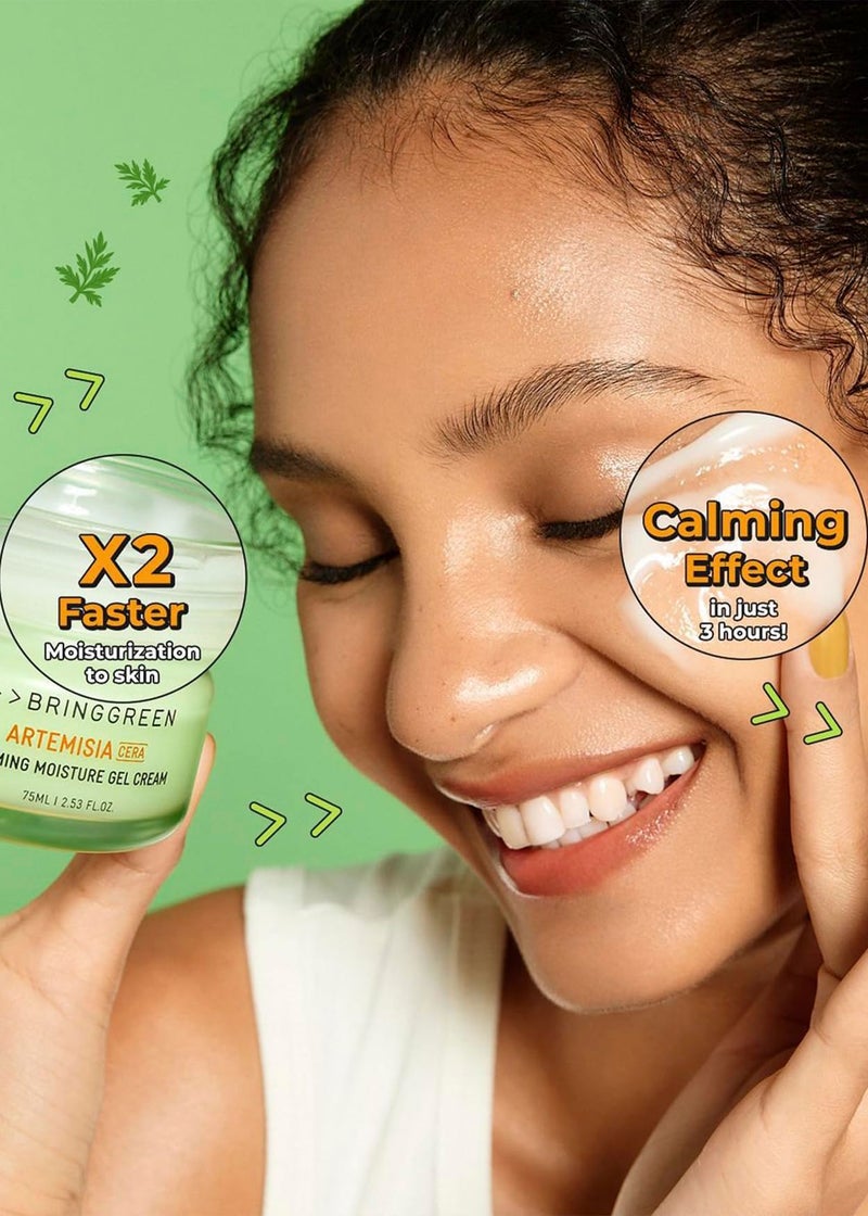 BRING GREEN Artemisia Cera Calming Moisture Gel Cream | Vegan Glass Skin Daily Skincare for Intense Moisturization for Dry, Oily skin, Calming Sensitive Skin, Irritated Skin 2.53 Fl. Oz. - Image 2