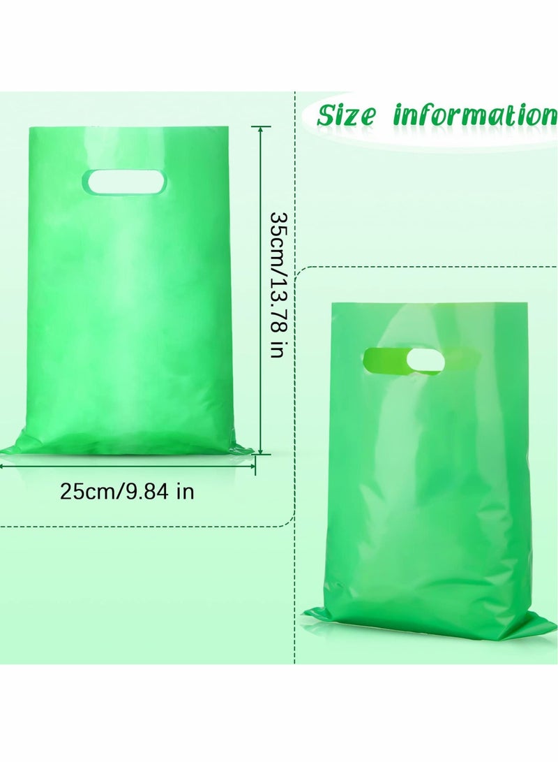 Excefore Party Favor Bags Colorful Plastic Present Bags Glossy Merchandise Bags Plastic Party Favor Bags with Handle in 10 Colors for Candy Birthday Treats Wedding Party Celebrations,9.8'' x 13.8'' 100 Pieces - Image 2