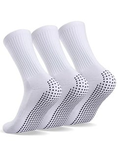 Generic 3 Pairs Grip Socks Football Men Women Anti Slip Sports Grip Socks Breathable Anti Blister Rubber Pads Non Slip Basketball Socks Athletic Grippy Socks For Soccer Running Hiking Boxing Rugby  - Image 1