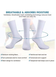 Generic 3 Pairs Grip Socks Football Men Women Anti Slip Sports Grip Socks Breathable Anti Blister Rubber Pads Non Slip Basketball Socks Athletic Grippy Socks For Soccer Running Hiking Boxing Rugby  - Image 4