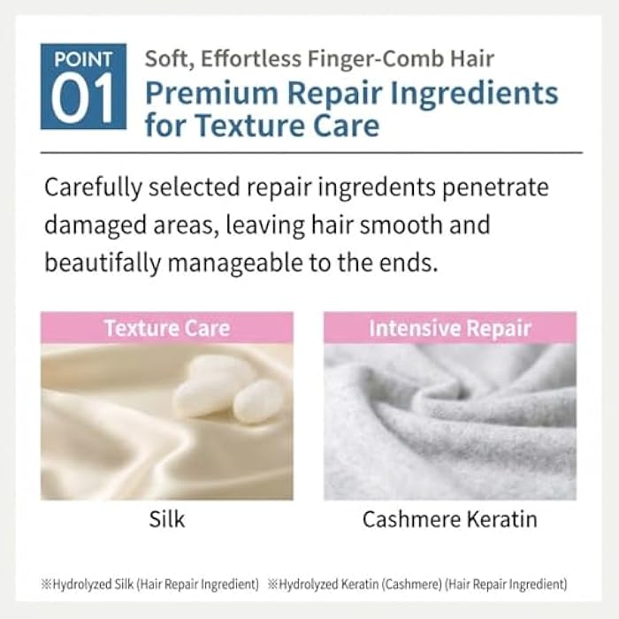 Plus eau Mellow Shampoo & Conditioner Set, Daily Moisture Renewal Hair with Silk Beauty Essence Ingredients, 15.2 oz / 450ml, 2-Pack, Made in Japan, Ultimate Moisture - Image 5