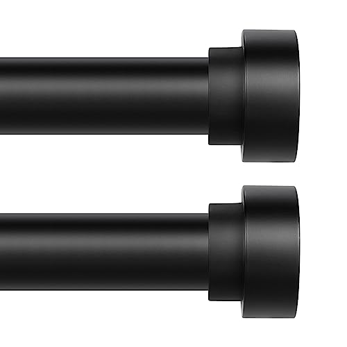 HEI DEAR 2Pack Black Curtain Rods for Windows 30 to 42 Inch2535ft1Diameter Heavy Duty Curtain Rods Adjustable Curtains Rod Modern Decorative Drapery Rod 3042Matte Black