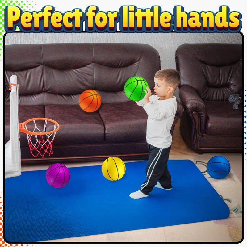 PlayBolt Mini Basketball Set for Kids - 6 Inch (5 Pack) w/Hand Pump - Small Size Indoor Mini Hoop Balls for Toddlers - Over The Door Basketball Games, Indoor & Outdoor, Small Hoops, Pool Play & Party Favors - Image 3