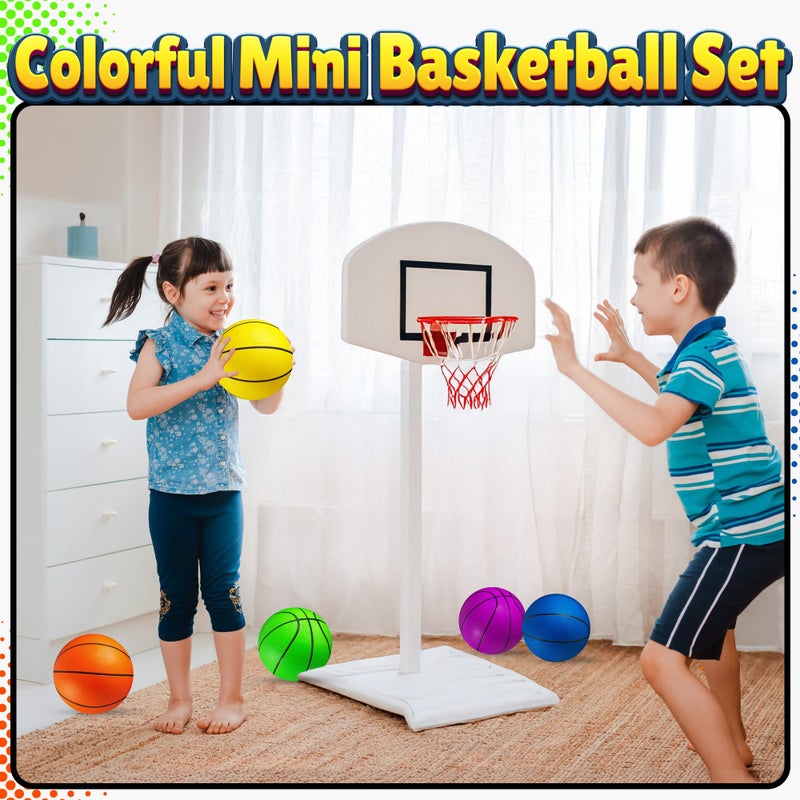 PlayBolt Mini Basketball Set for Kids - 6 Inch (5 Pack) w/Hand Pump - Small Size Indoor Mini Hoop Balls for Toddlers - Over The Door Basketball Games, Indoor & Outdoor, Small Hoops, Pool Play & Party Favors - Image 2