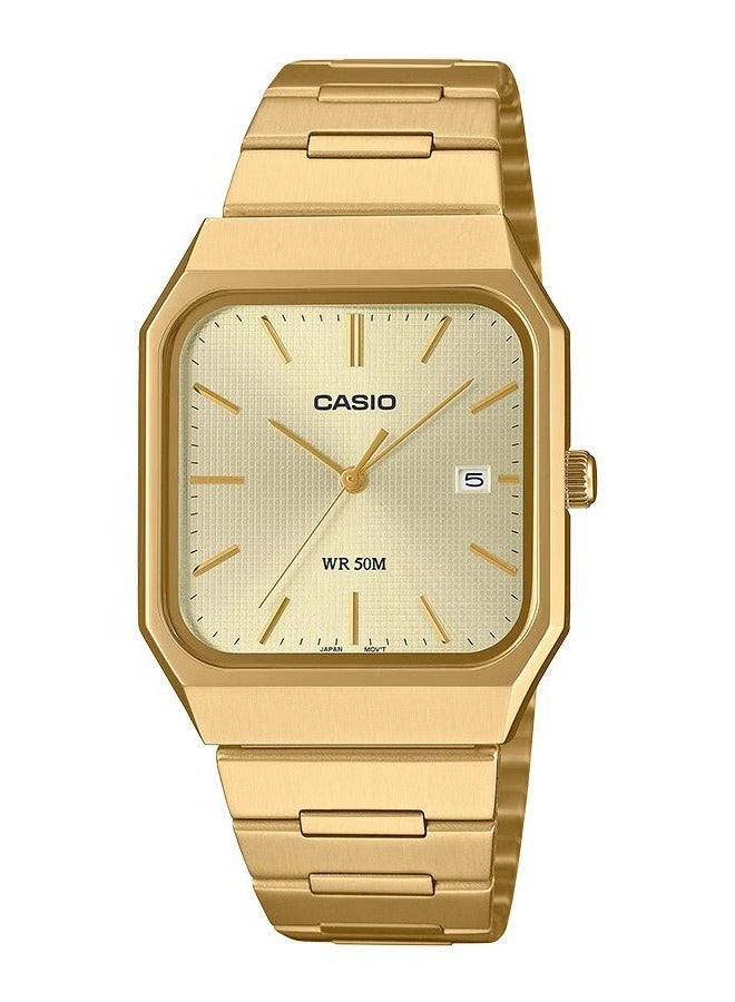 CASIO MTP-B185G-9A – Gold Ion-Plated Stainless Steel Analog Watch with Date Display - Image 1