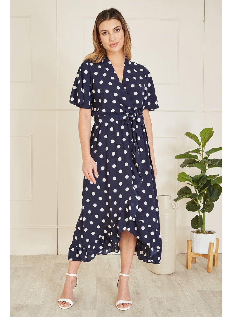 MELA LONDON Polka Dot Wrap Dress - Image 1