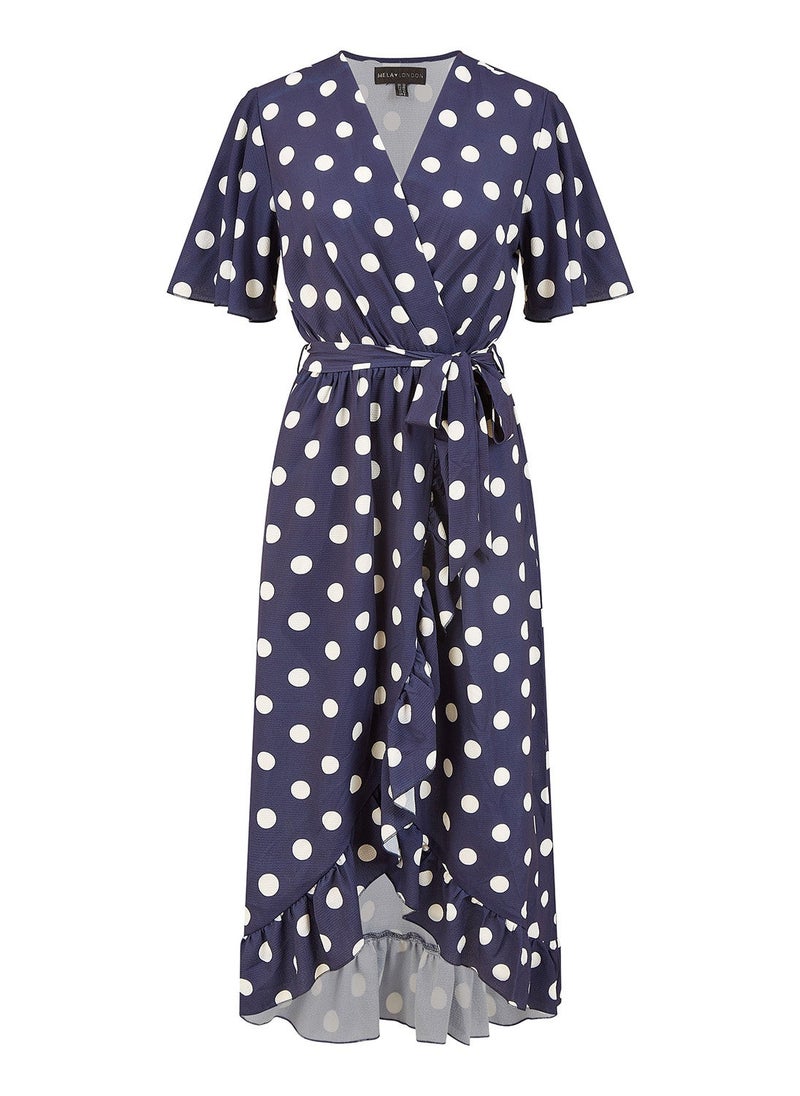 MELA LONDON Polka Dot Wrap Dress - Image 4