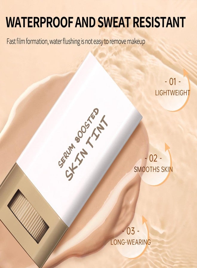 Charm Kiss بلسم سيروم الأساس العازل المعزز لتلوين البشرة، عصا الأساس المرطب الملون الصلب، خافي عيوب متعدد الوظائف بتغطية كاملة، يضيء، مكياج (#01) - Image 4