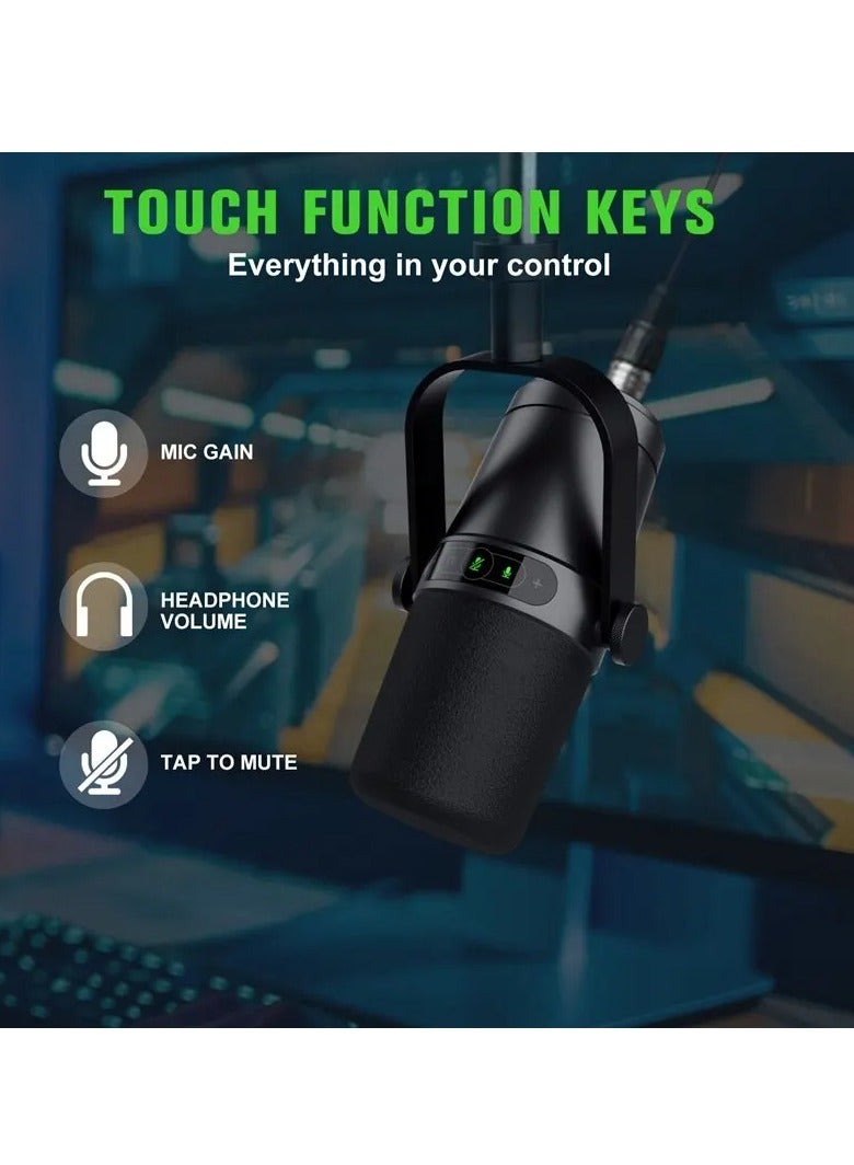 ميكروفون ديناميكي USB XLR احترافي لتسجيل البث الصوتي، ميكروفون استوديو للموسيقى والخطاب ZTT30 - Image 5