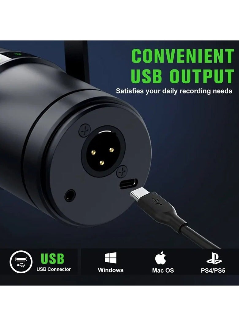 ميكروفون ديناميكي USB XLR احترافي لتسجيل البث الصوتي، ميكروفون استوديو للموسيقى والخطاب ZTT30 - Image 3