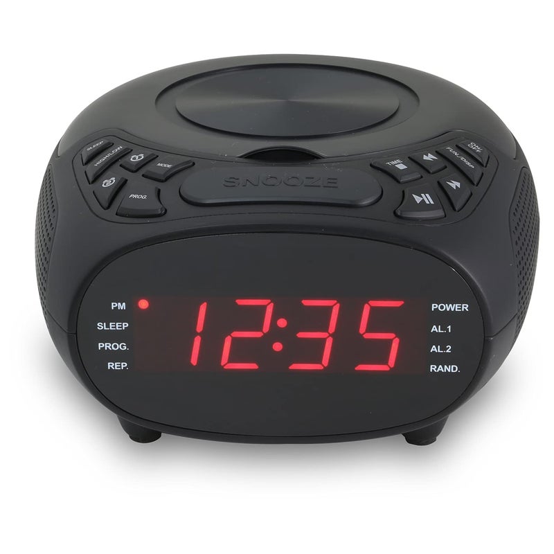GPX Dual Alarm CD Clock Radio, Top Load, FM, Black (CC318B) - Image 3