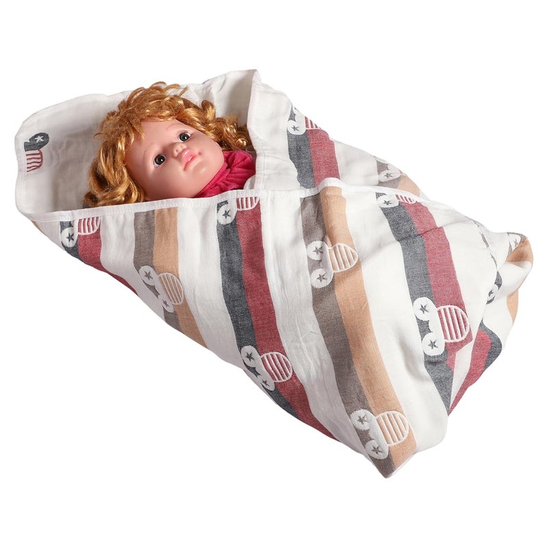 MumsLap Baby Muslin Blanket for Newborn | 6 Layer Gauze Cotton | Soft Swaddle Wrap Blanket/Quilt/Bath Towel/Nursing Cover/Crib Blankets for Boys and Girls (Mickey), 200 tc,Multicolor - Image 4