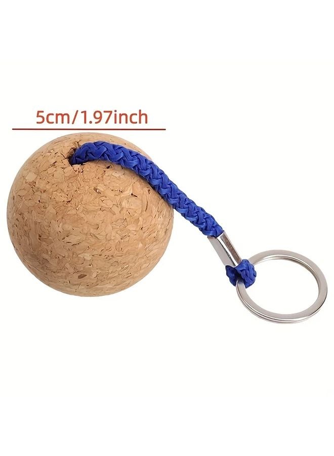 قطعتان من سلسلة مفاتيح المساعدة على الطفو بكرة الفلين الأسود للإكسسوارات المائية للقوارب واللوح التجديف والكاياك - Image 4