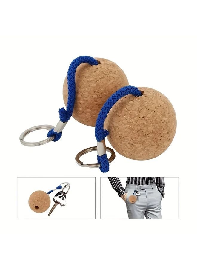 قطعتان من سلسلة مفاتيح المساعدة على الطفو بكرة الفلين الأسود للإكسسوارات المائية للقوارب واللوح التجديف والكاياك - Image 5