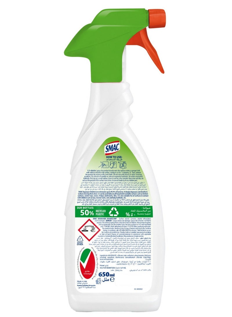 Smac Degreaser Disinfectant Shining Clean 650 ML - Image 2