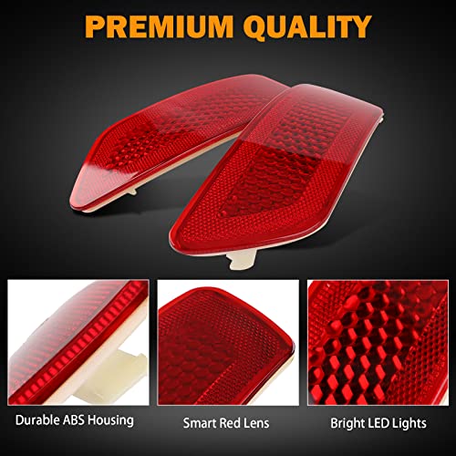 KanSmart Rear Bumper Reflector Light Lamp Compatible with Jeep Grand Cherokee 2012-2018, Patriot 2013-2017, Dodge Journey 2012-2020 Back Bumper Reflectors Left & Right Red Les Replace # 57010720AC, 57010721AC - Image 3