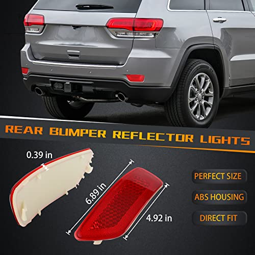 KanSmart Rear Bumper Reflector Light Lamp Compatible with Jeep Grand Cherokee 2012-2018, Patriot 2013-2017, Dodge Journey 2012-2020 Back Bumper Reflectors Left & Right Red Les Replace # 57010720AC, 57010721AC - Image 2
