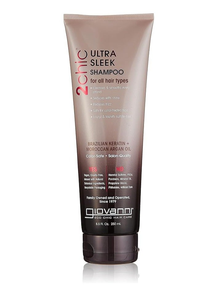 GIOVANNI 2CHIC GIOV 2CHIC KERATIN&ARGAN ULTRA-SLEEK SHAMPOO 8.05OZ:18359 - Image 1