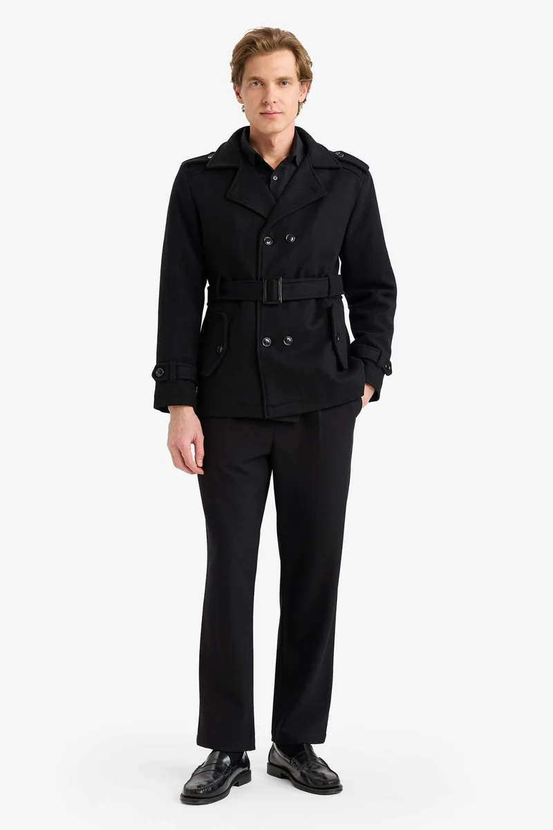 DeFacto Slim Fit Lined with Belt Buttoned Coat