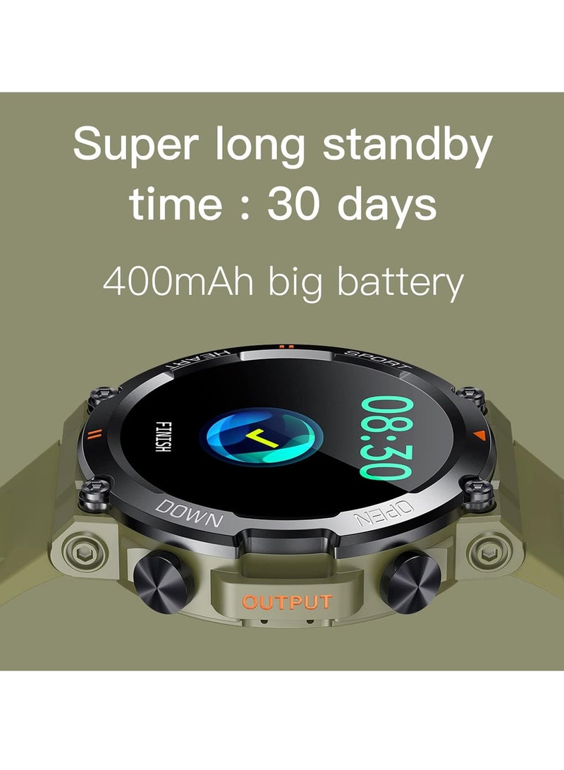 K56PRO Smart Watch Men's Outdoor Three-Proof Bluetooth Call Healthy Sleep Monitoring Multi-Sports (Khaki) - Image 3