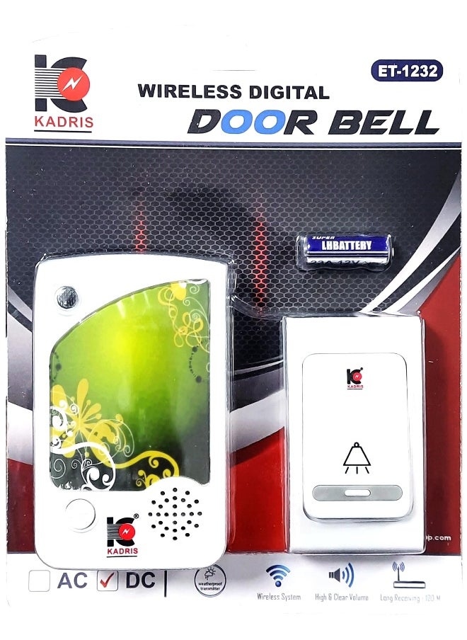 KADRIS - Wireless Door Bell High and Clear Volume ET-1232 DC operated with 100 Meter Range with Batery - Image 1